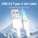 Vention USB 2.0 A Male to C Male | CTOWF Cable | 6A Output | 1M
